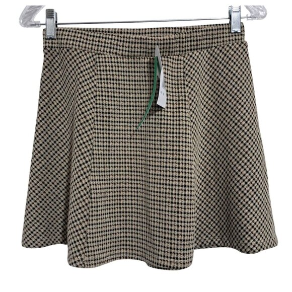 Stitch & Pine Houndstooth A-Line Mini Skirt S Polyester Blend - Picture 1 of 8